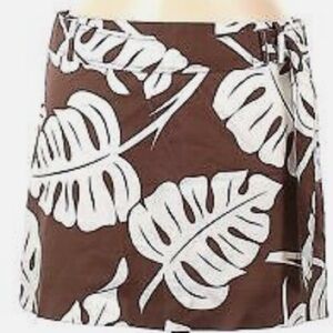 BCBGMAXAZRIA Brown Tropical Mini Skirt Sz 4